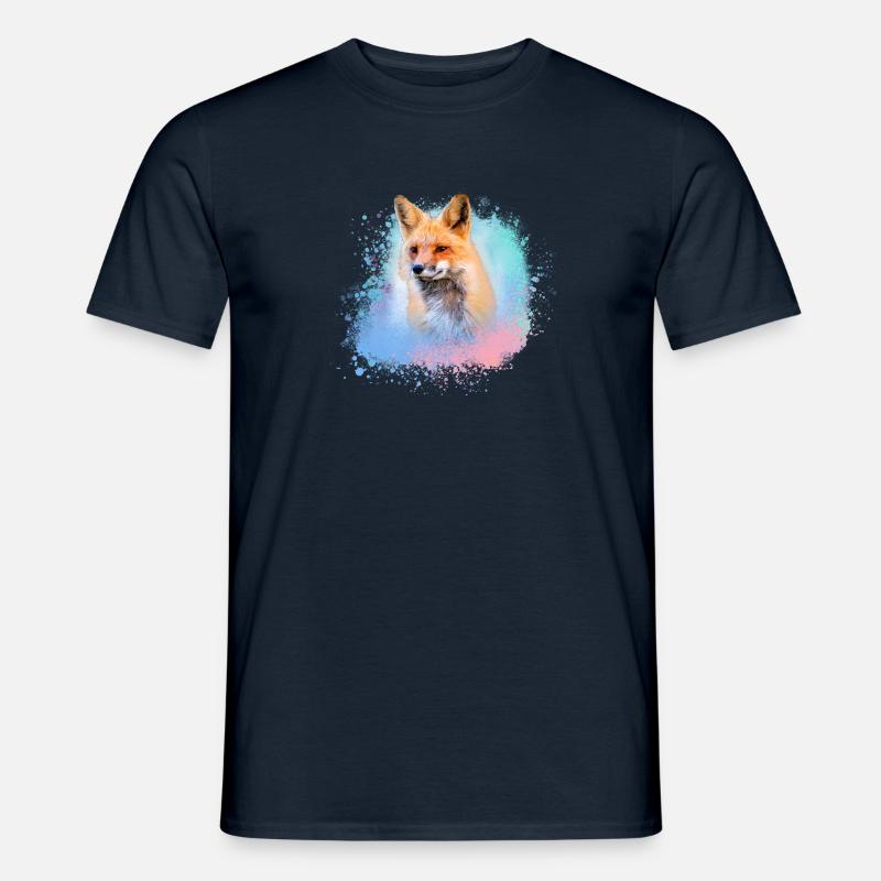 fuchs ,Graffiti, Malerei,fuchs ,aquarell - Männer T-Shirt - Navy