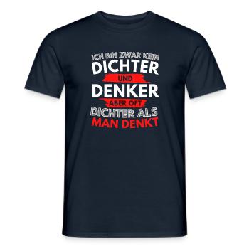 Kein Dichter und Denker - Männer T-Shirt - Navy - Vorne - AI Model Male 178 light (178cm)