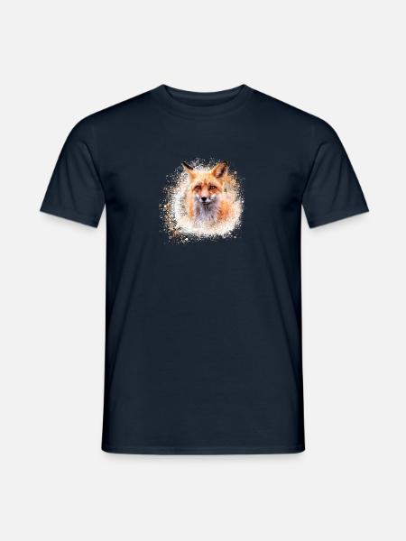 fuchs ,Graffiti, Malerei,fuchs ,aquarell,braun - Männer T-Shirt - Navy