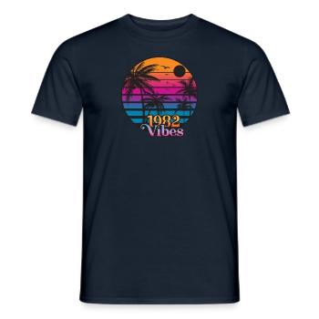 1982 Vintage Vibes - Men's T-Shirt - navy - Front - AI Model Male 178 light (178cm)