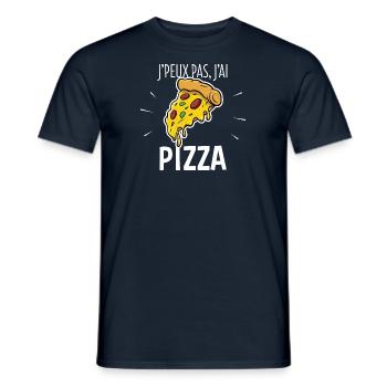 J'PEUX PAS, J'AI PIZZA (Tshirt humour - H/F) - T-shirt homme - marine - Devant - AI Model Male 178 light (178cm)