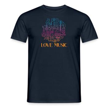 Love Music - Männer T-Shirt - Navy - Vorne - AI Model Male 178 light (178cm)