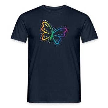 Butterfly Rainbow - Men's T-Shirt - navy - Front - AI Model Male 178 light (178cm)