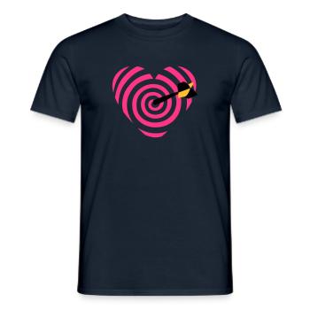 fléchettes de cible cardiaque - T-shirt homme - marine - Devant - AI Model Male 178 light (178cm)