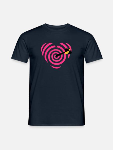 heart target darts - Men's T-Shirt - navy