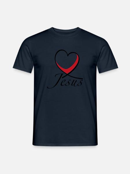 Jesus mein Herz - Männer T-Shirt - Navy