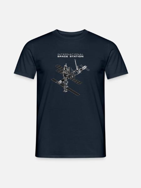 Internationale Raumstation mit Sojus - Männer T-Shirt - Navy