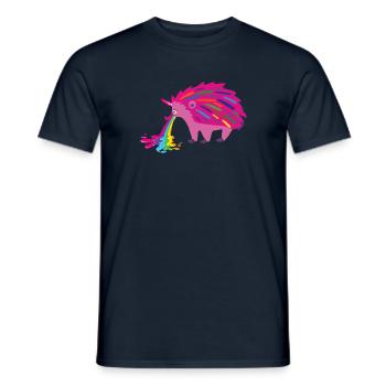 igel ,kotzen,kotzdender igel ,regenbogen,bunt,pink - Männer T-Shirt - Navy - Vorne - AI Model Male 178 light (178cm)