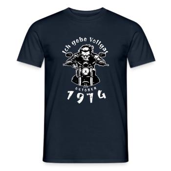 50. Geburtstag Ich gebe Vollgas seit 10/1974 - Männer T-Shirt - Navy - Vorne - AI Model Male 178 light (178cm)