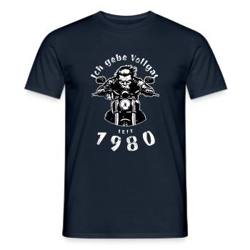 44. Geburtstag Ich gebe Vollgas seit 1980 - Männer T-Shirt - Navy - Vorne - AI Model Male 178 light (178cm)
