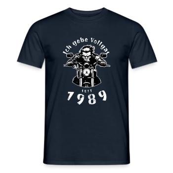 35e anniversaire Je tourne à plein régime depuis 1989 - T-shirt homme - marine - Devant - AI Model Male 178 light (178cm)