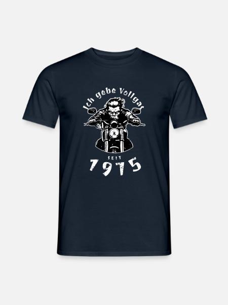 50. Geburtstag Ich gebe Vollgas seit 1975 - Männer T-Shirt - Navy