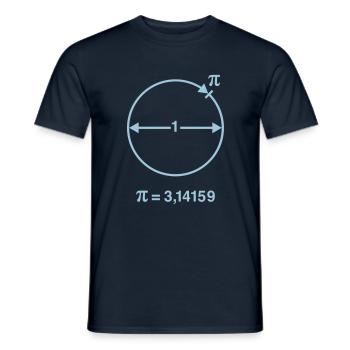Pi / Circle Number / ∏ / π (Math / Geometry) INT - Men's T-Shirt - navy - Front - AI Model Male 178 light (178cm)