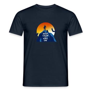Keep calm and hike on - Männer T-Shirt - Navy - Vorne - AI Model Male 178 light (178cm)