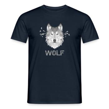 Geometric wolf - Männer T-Shirt - Navy - Vorne - AI Model Male 178 light (178cm)