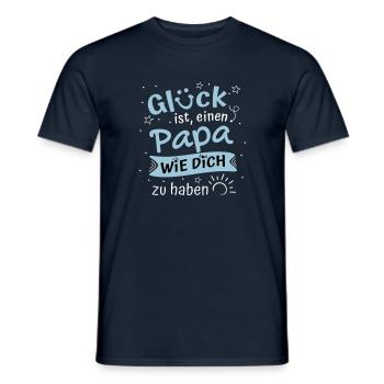 Glück ist einen Papa wie Dich zu haben Papa Spruch - Männer T-Shirt - Navy - Vorne - AI Model Male 178 light (178cm)