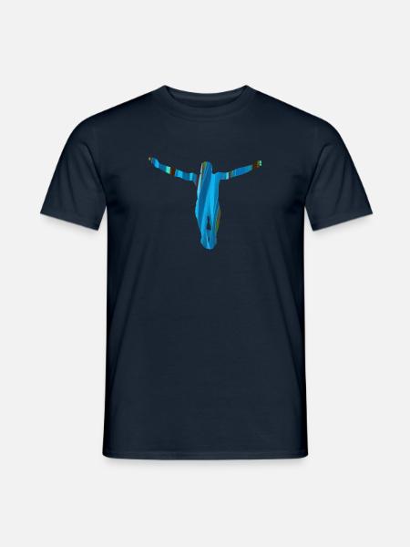 sprung,cliffhanger,springer,graffiti,blau - Männer T-Shirt - Navy