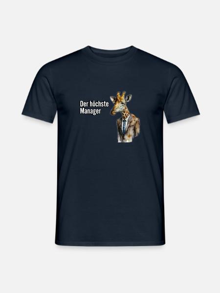 Der höchste Manager Giraffe-EinfachTierisch! - Männer T-Shirt - Navy