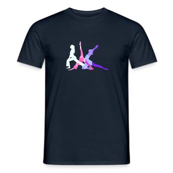 tournoi, yoga, sports, exercices, étirements, gymnastique - T-shirt homme - marine - Devant - AI Model Male 178 light (178cm)