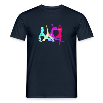 tournamentin, yoga, sports, exercises, dance, gymnastics - Men's T-Shirt - navy - Front - AI Model Male 178 light (178cm)