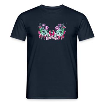 ungarische blumen,Ranke,floral,pink,Blumen - Männer T-Shirt - Navy - Vorne - AI Model Male 178 light (178cm)