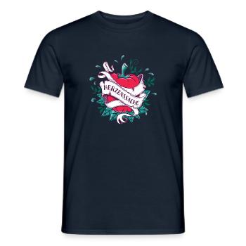 Paprika-Herz für Veganer Vegetarier nachhaltig - Männer T-Shirt - Navy - Vorne - AI Model Male 178 light (178cm)