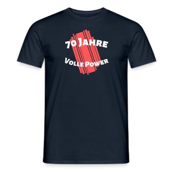 70 Jahre - Volle Power - Jung geblieben - Männer T-Shirt - Navy - Vorne - AI Model Male 178 light (178cm)
