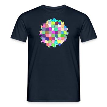 Buntes geometrisches Muster - Männer T-Shirt - Navy - Vorne - AI Model Male 178 light (178cm)