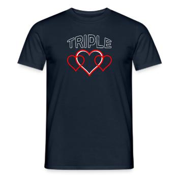 triple heart - Männer T-Shirt - Navy - Vorne - AI Model Male 178 light (178cm)