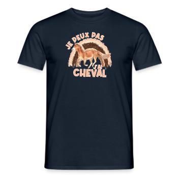 j'peux pas j'ai cheval style rainbow boho - T-shirt homme - marine - Devant - AI Model Male 178 light (178cm)