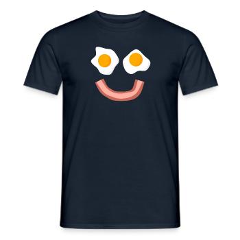 Lächelnde Eier und Speck Frühstück - Männer T-Shirt - Navy - Vorne - AI Model Male 178 light (178cm)