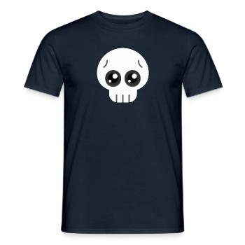 Cute Skull with puppy eyes for Halloween - Men's T-Shirt - navy - Front - AI Model Male 178 light (178cm)