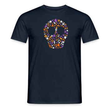 Halloween Skull | Cute and funny dead man - Men's T-Shirt - navy - Front - AI Model Male 178 light (178cm)