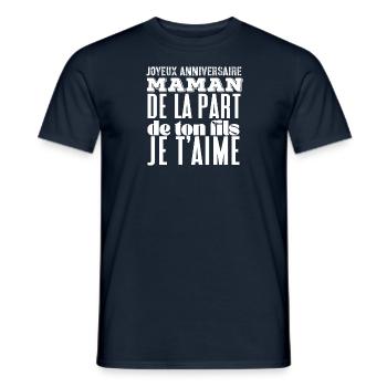 Joyeux anniversaire maman - T-shirt homme - marine - Devant - AI Model Male 178 light (178cm)