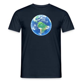 Earth Planet - Men's T-Shirt - navy - Front - AI Model Male 178 light (178cm)