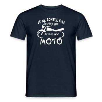 je ne ronfle pas, je rêve que je suis une moto - T-shirt homme - marine - Devant - AI Model Male 178 light (178cm)