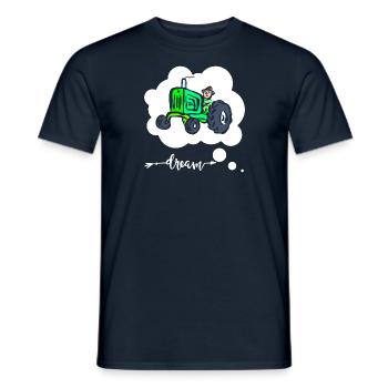 Tracteur - Bouclier routier - col - T-shirt homme - marine - Devant - AI Model Male 178 light (178cm)