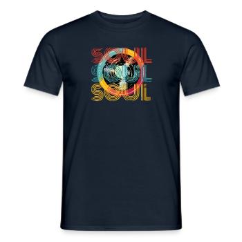 Musique Soul Rétro - T-shirt homme - marine - Devant - AI Model Male 178 light (178cm)