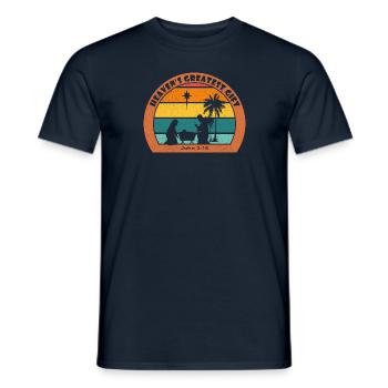 Christmas Nativity with Jesus - Heaven’s Greatest - Men's T-Shirt - navy - Front - AI Model Male 178 light (178cm)