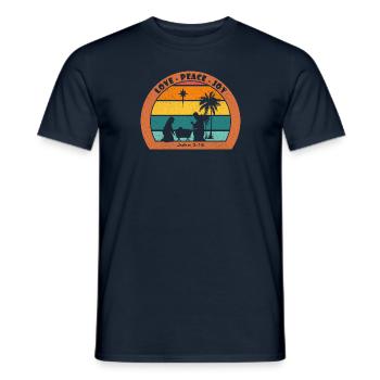 Christmas Nativity with Jesus - Love - Peace - Joy - Men's T-Shirt - navy - Front - AI Model Male 178 light (178cm)