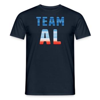 Team Al | Warming Stripes - Männer T-Shirt - Navy - Vorne - AI Model Male 178 light (178cm)