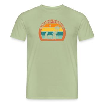 Christmas Nativity with Jesus - Wonderful Counsell - Men's T-Shirt - sage - Front - AI Model Male 178 light (178cm)