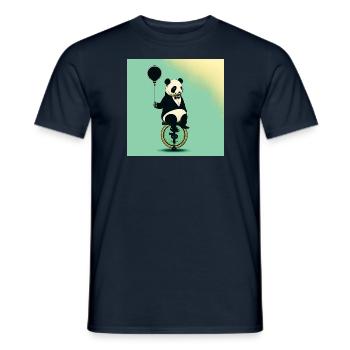 Panda élégante sur le monocycle c - T-shirt homme - marine - Devant - AI Model Male 178 light (178cm)