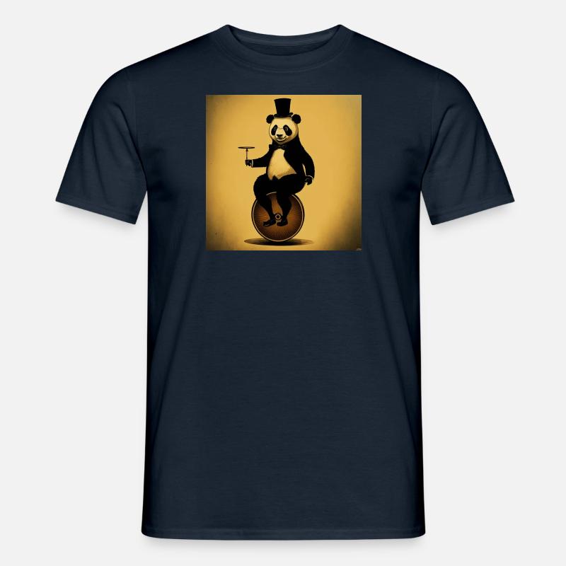 Eleganter Panda auf dem Einrad e - Männer T-Shirt - Navy