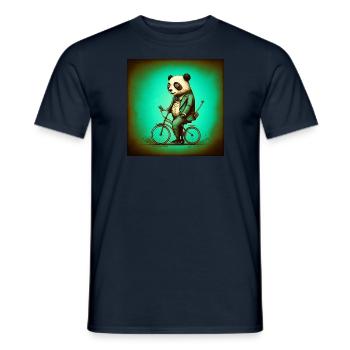 Panda élégant sur un vélo 1 - T-shirt homme - marine - Devant - AI Model Male 178 light (178cm)