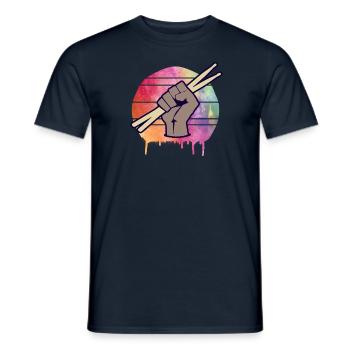 Drummer Schlagzeuger - Men's T-Shirt - navy - Front - AI Model Male 178 light (178cm)