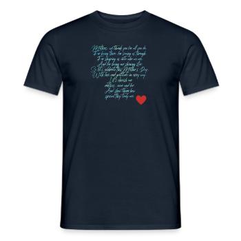 mothers day love - Men's T-Shirt - navy - Front - AI Model Male 178 light (178cm)