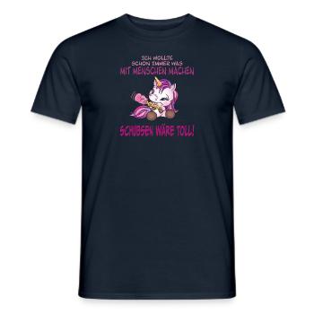 Ich wollte schon immer was mit Menschen machen - Männer T-Shirt - Navy - Vorne - AI Model Male 178 light (178cm)