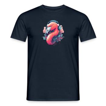 Flamingo Fusion - Men's T-Shirt - navy - Front - AI Model Male 178 light (178cm)