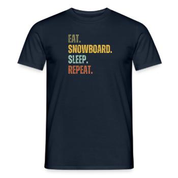 EAT SNOWBOARD SLEEP REPEAT - Men's T-Shirt - navy - Front - AI Model Male 178 light (178cm)